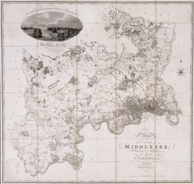 Map of the County of Middlesex, published 1819 by C. Greenwood